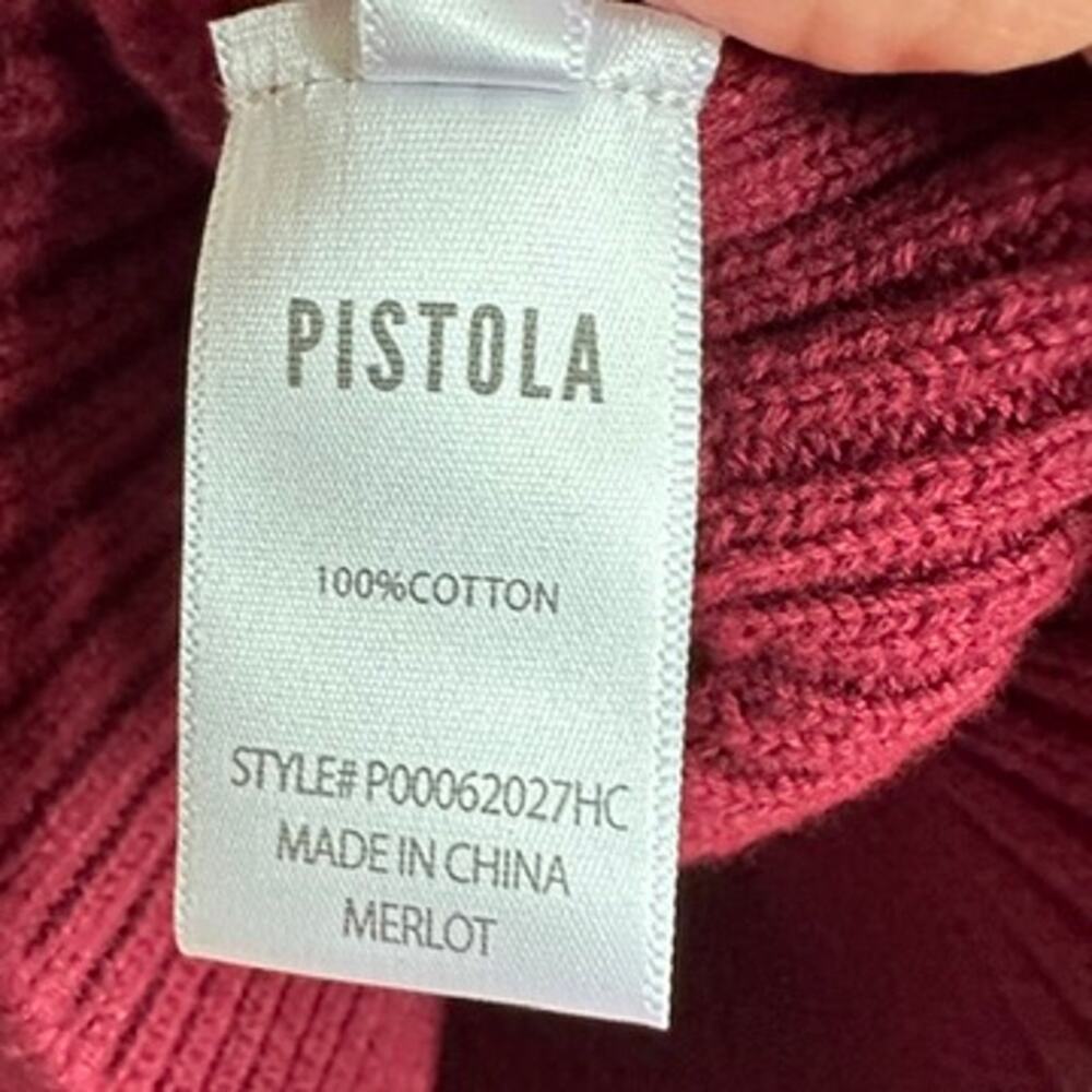 Pistola Camille Strong Shoulder Vneck Pullover Knit Sweater Long Sleeve - Picture 8 of 11